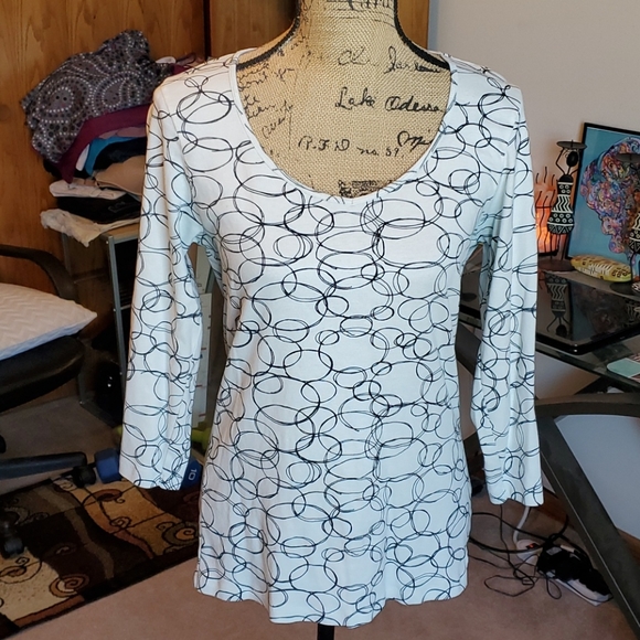 Old Navy circles graphic 3/4 sleeve tee XL - Picture 1 of 7